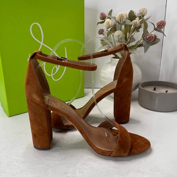 Sam Edelman Yaro Suede Ankle Strap Block Heel Frontier Brown Women 9.5 NWB - Picture 6 of 11